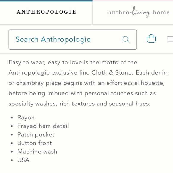 Anthro Cloth & Stone Red Paid Button Down Shirt Frayed Hem - Picture 10 of 11